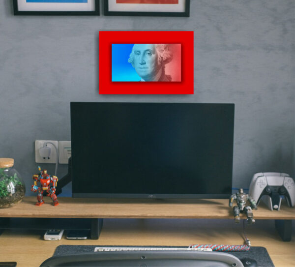 Office view of George Washington portrait.