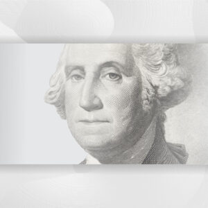 George Washington Portrait with gray color scheme.
