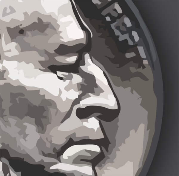 Close up of Buffalo Nickel Portrait