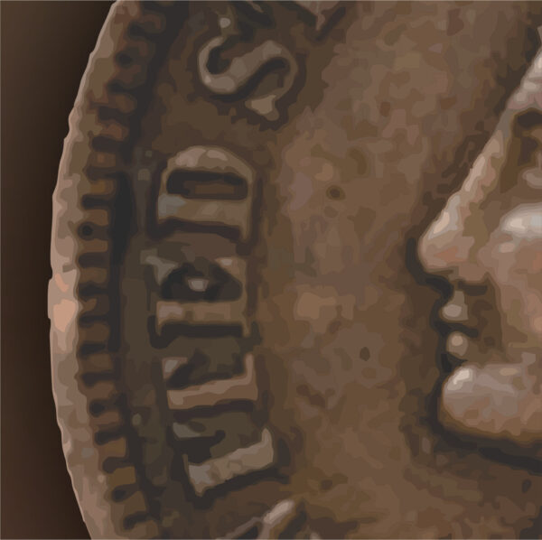 Close up of Indian Head giclee print.