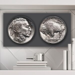 Buffalo Nickel Portrait in home setting.