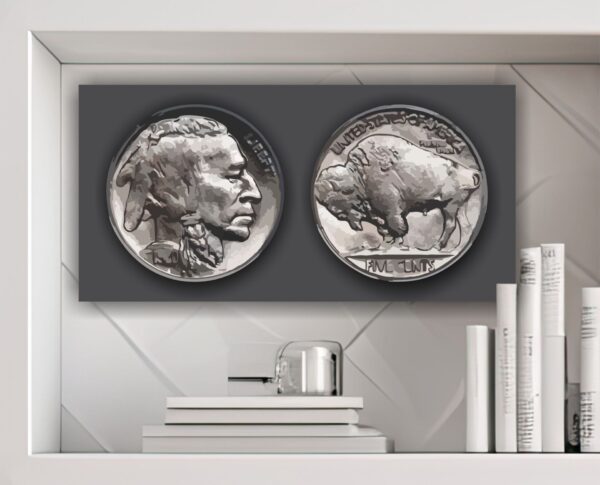 Buffalo Nickel Portrait in home setting.