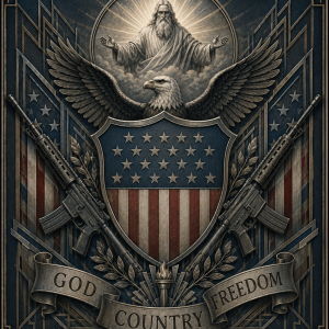 God & Country coffee mug graphic.
